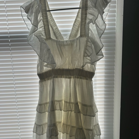 White Ruffled Dress - Picture 1 of 5